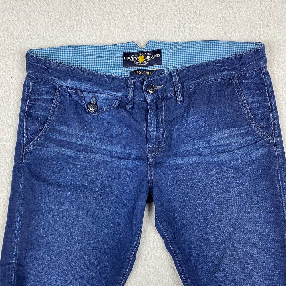 Lucky Brand Chino Pants‎ Women 10/30 Blue Excellent Dispatcher Soft Cotton Denim